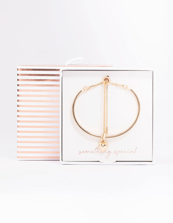 Gold Heart Toggle Bracelet