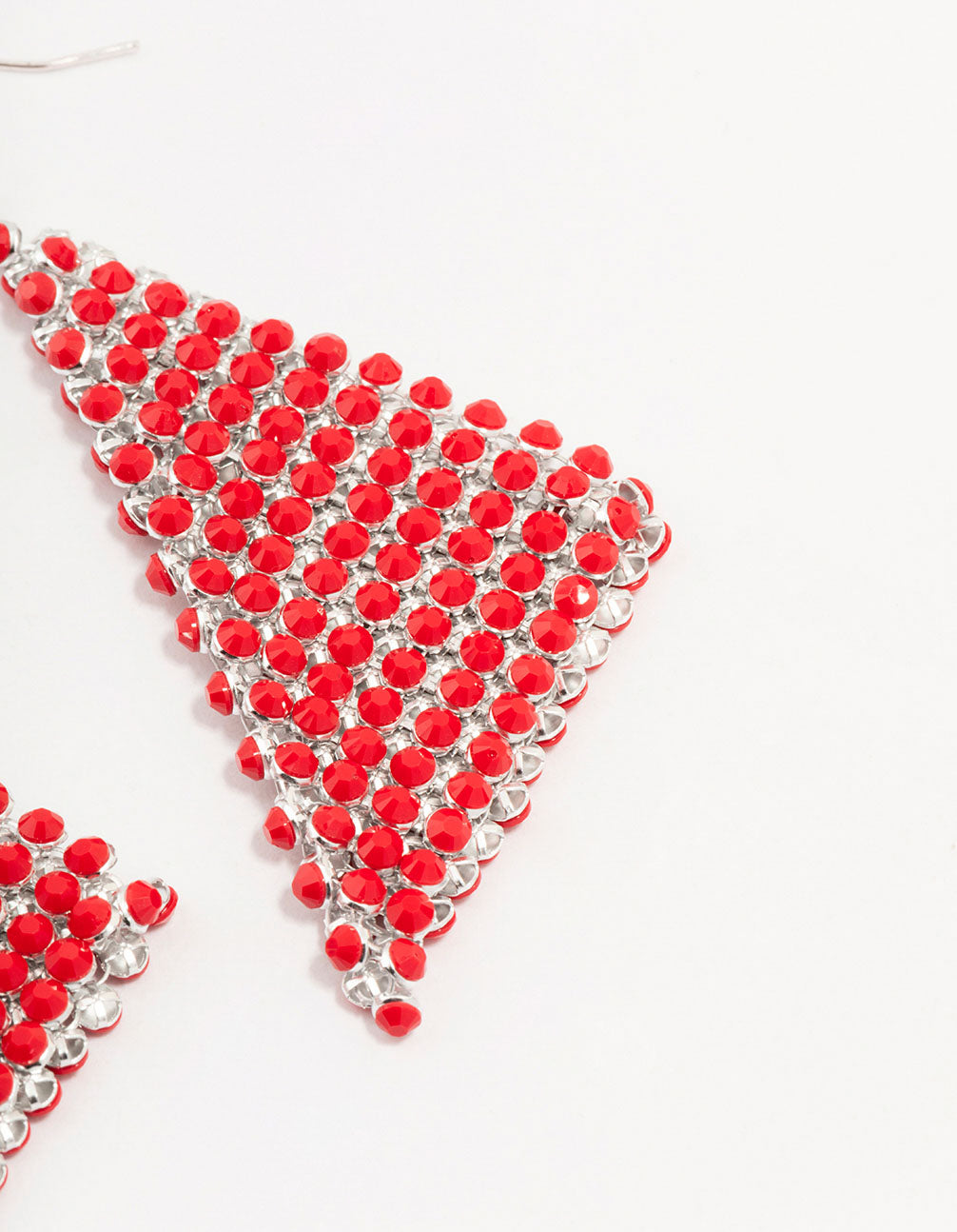 Diamante Chainmail Silver Drop Earrings