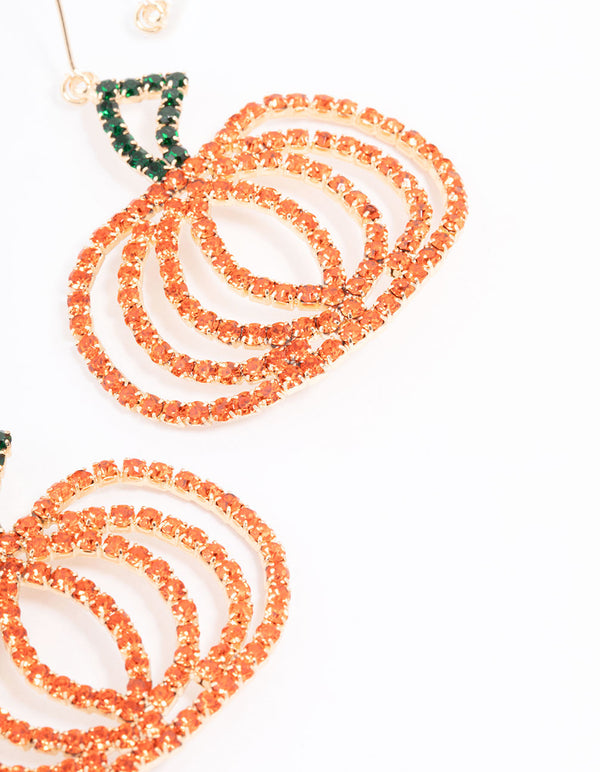 Gold Glamorous Pumpkin Drop Earrings