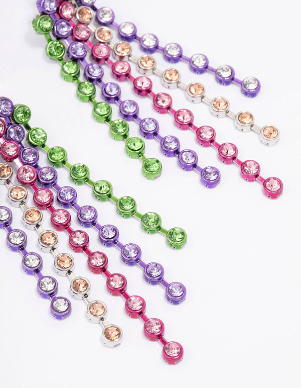 Rainbow Cup Chain Drop Earrings