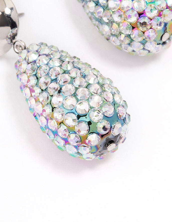 Opal Diamante Drop Earrings