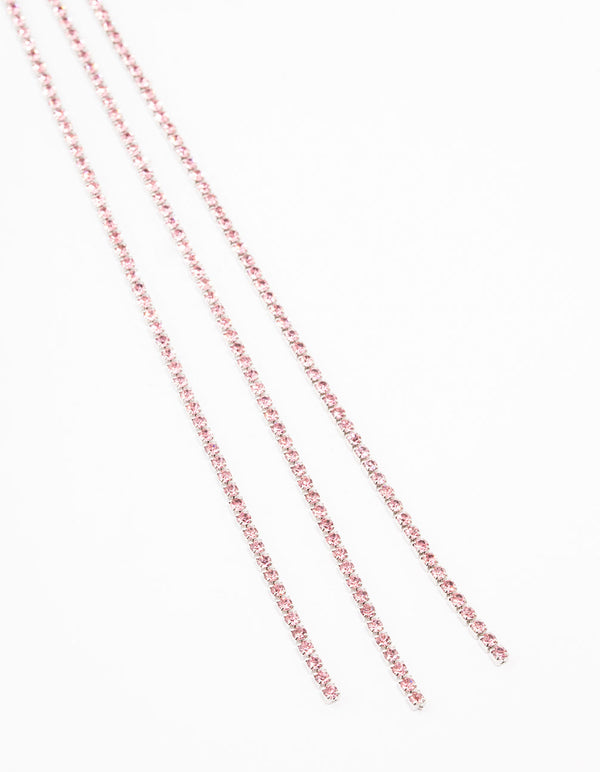 Pink Triple Row Cup Chain Scarf Necklace