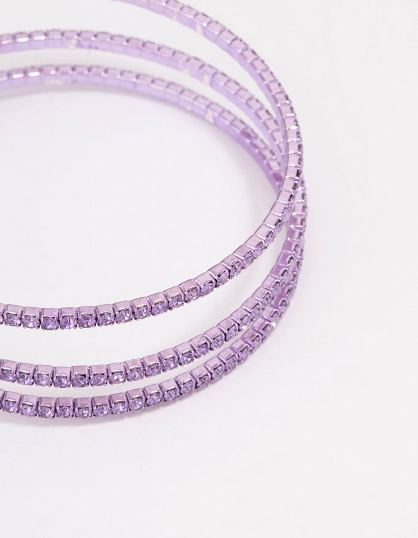 Lilac Cup Chain Wrapped Wrist Cuff