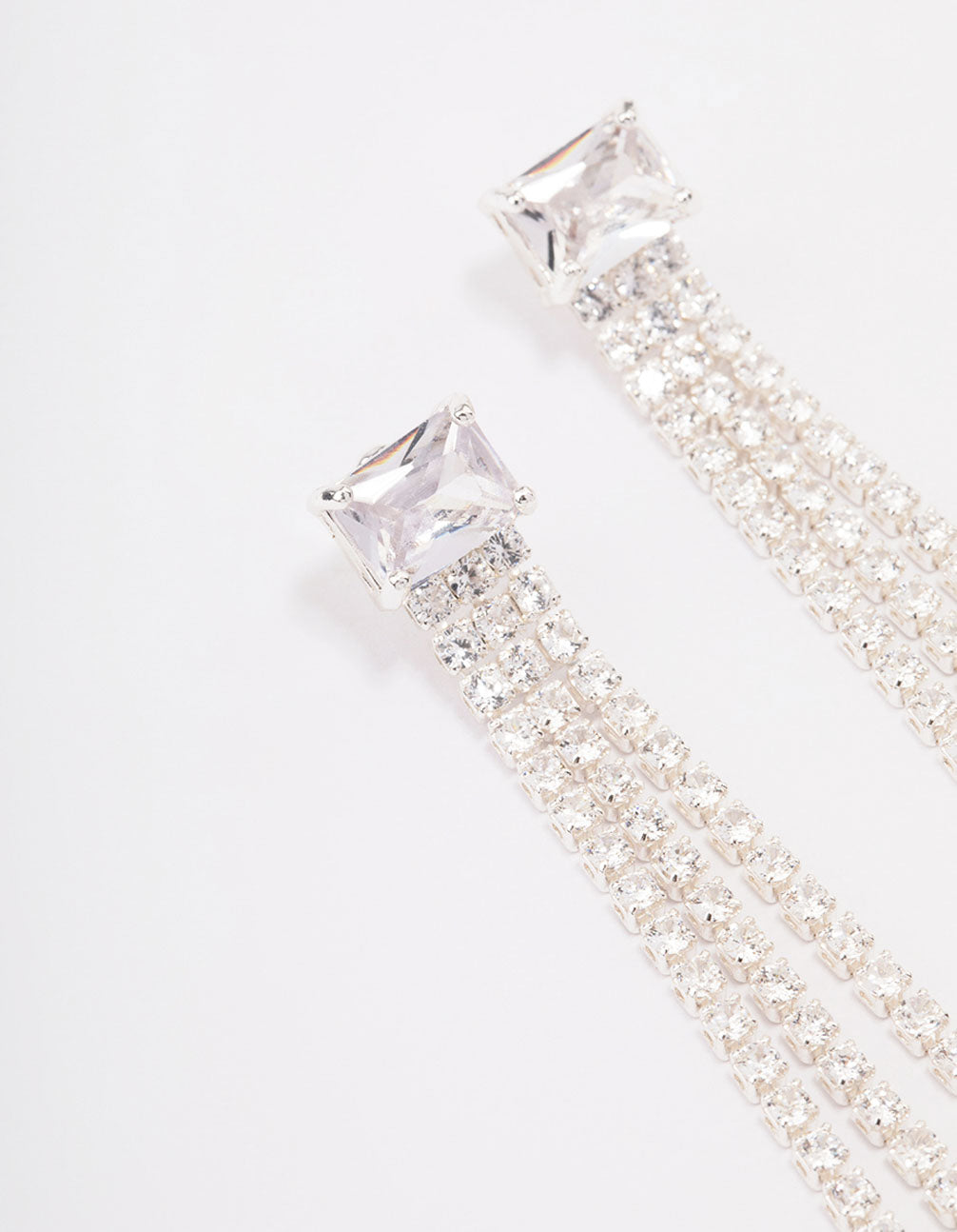 Silver Plated Brass Dazzle Drop Earrings