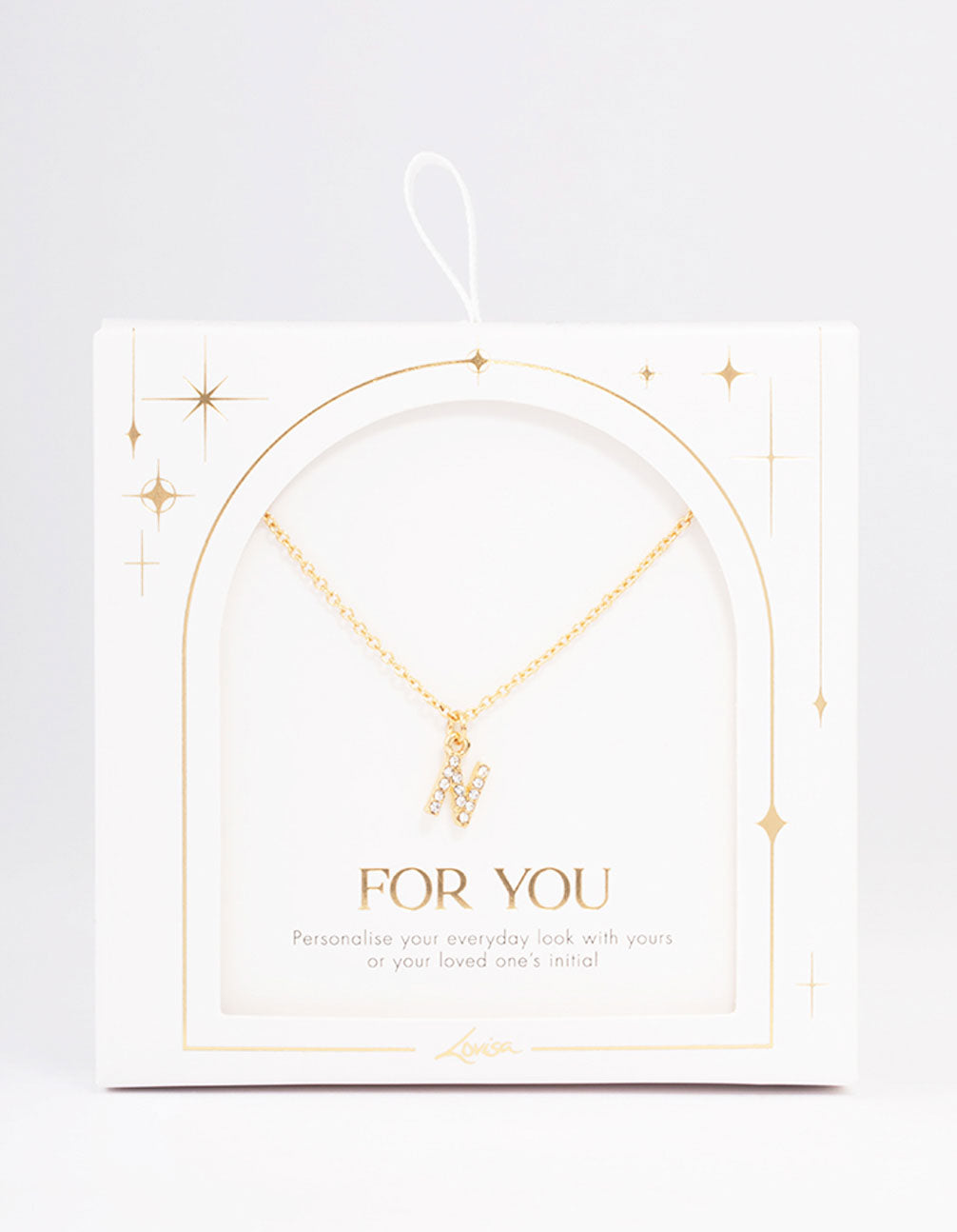 Letter N Gold Plated Initial Pendant Necklace