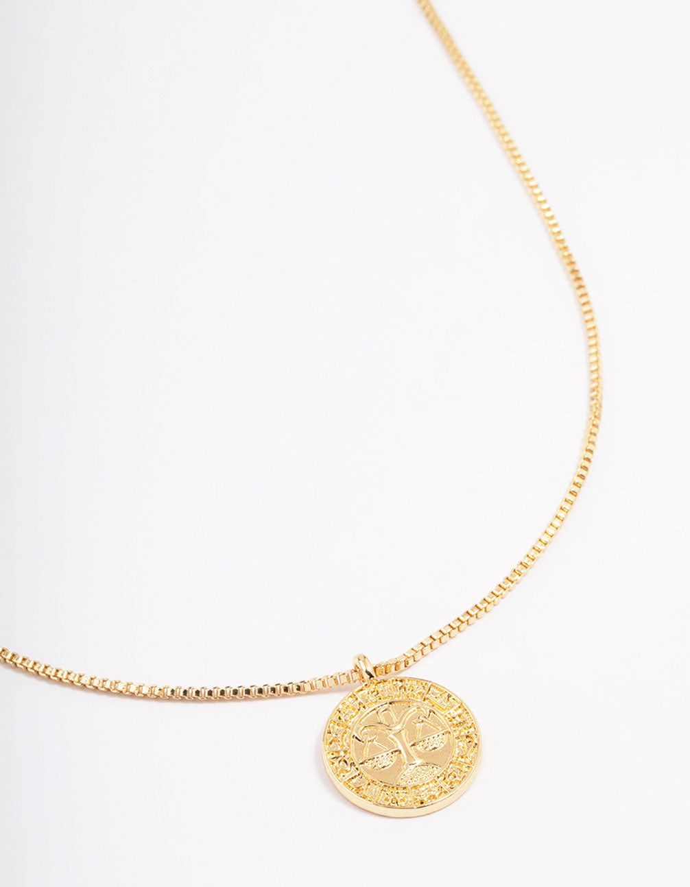 Gold Plated Libra Star Sign Pendant Necklace
