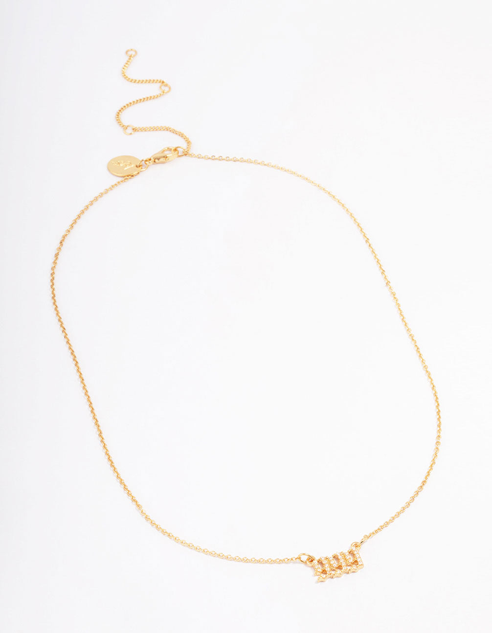 Gold Plated Cubic Zirconia 999 Angel Number Pendant Necklace