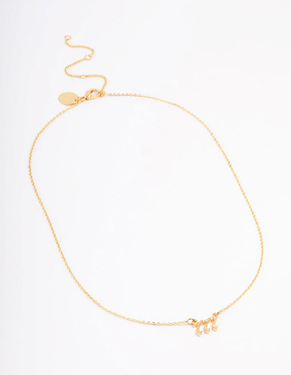 Gold Plated Cubic Zirconia 777 Angel Number Pendant Necklace