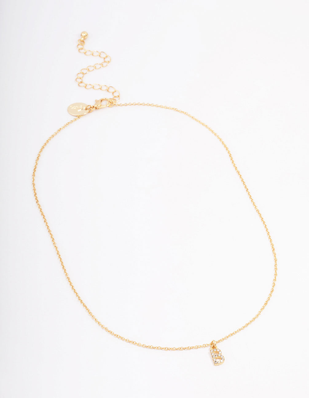 Letter B Gold Plated Initial Pendant Necklace