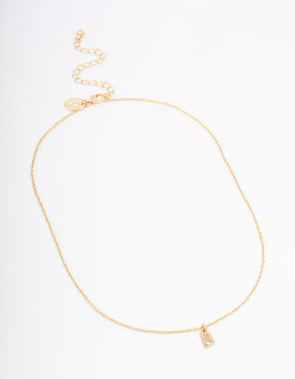 Letter B Gold Plated Initial Pendant Necklace