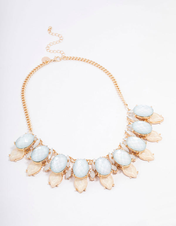 Gold Faceted Statement Necklace