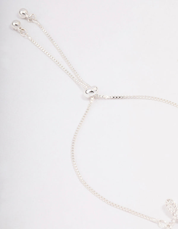 Silver Love Script Toggle Bracelet