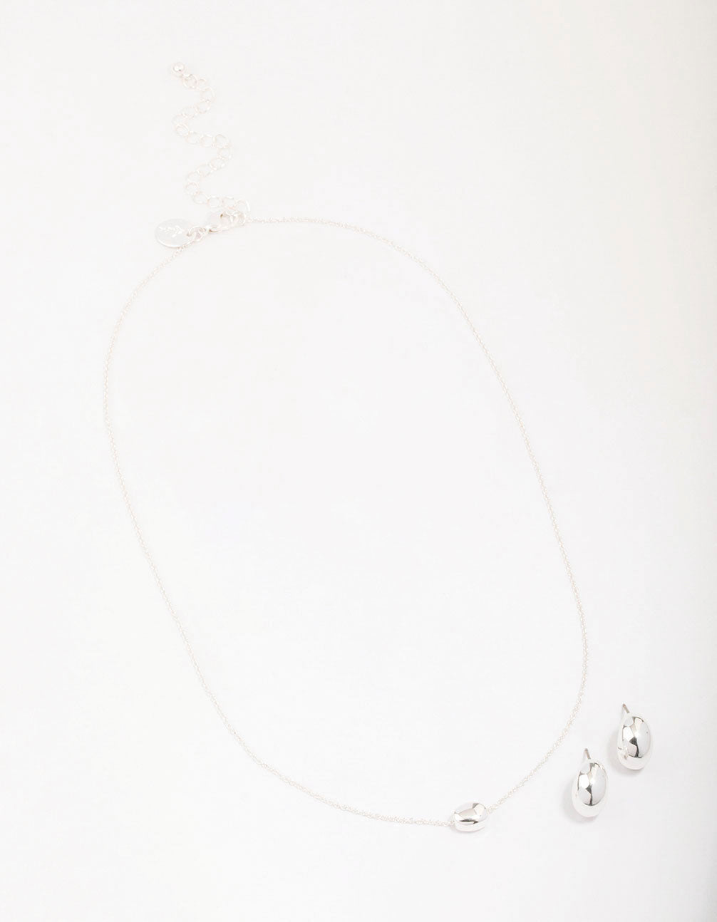 Silver Metal Stone Jewellery Set