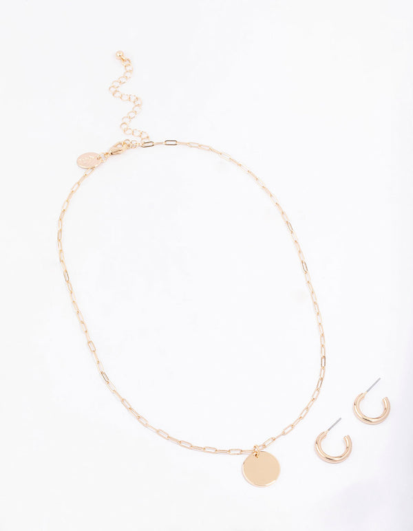 Gold Coin Disc Jewellery Set