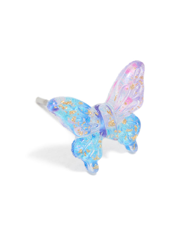 Purple Ombre Butterfly Stud Earrings