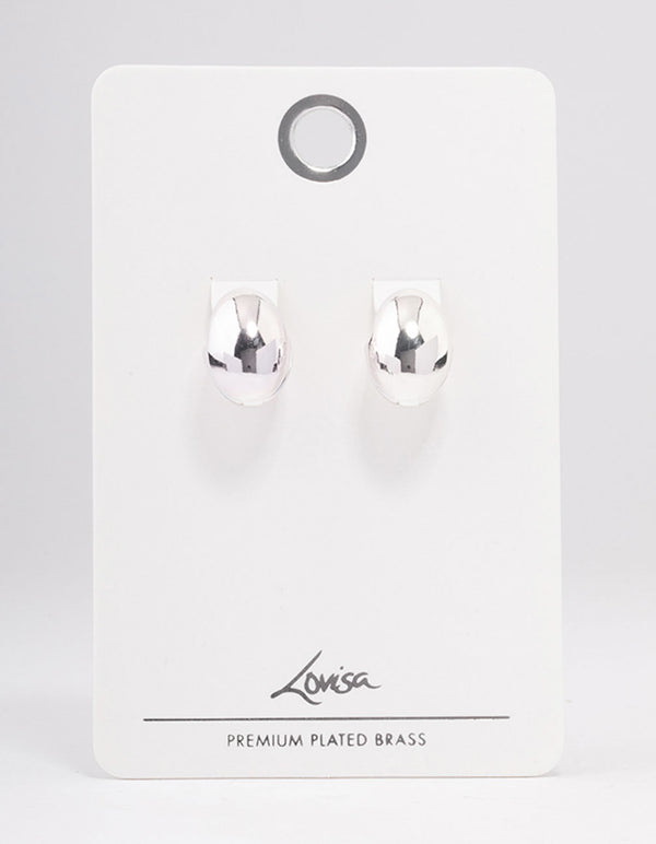 Silver Plated Brass Grape Huggie Earrings