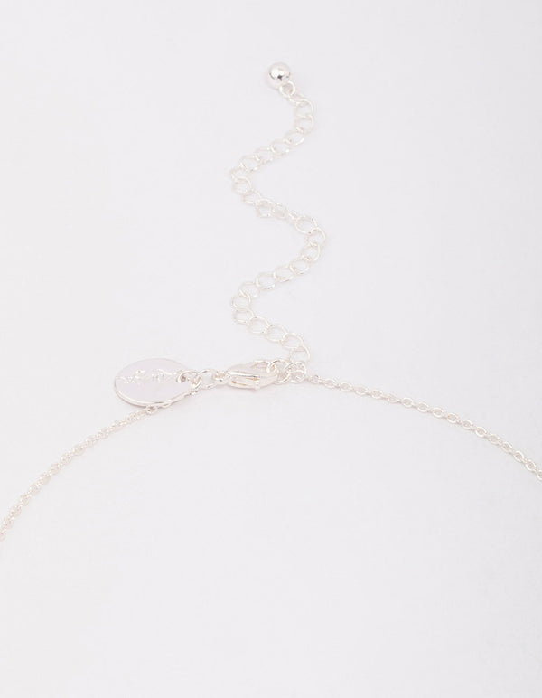 Silver Plated Brass Large Marquise Cross Pendant Necklace