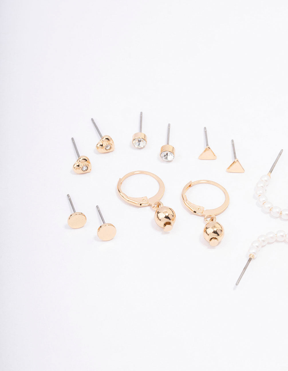 Gold Flower & Heart Earring 12-Pack