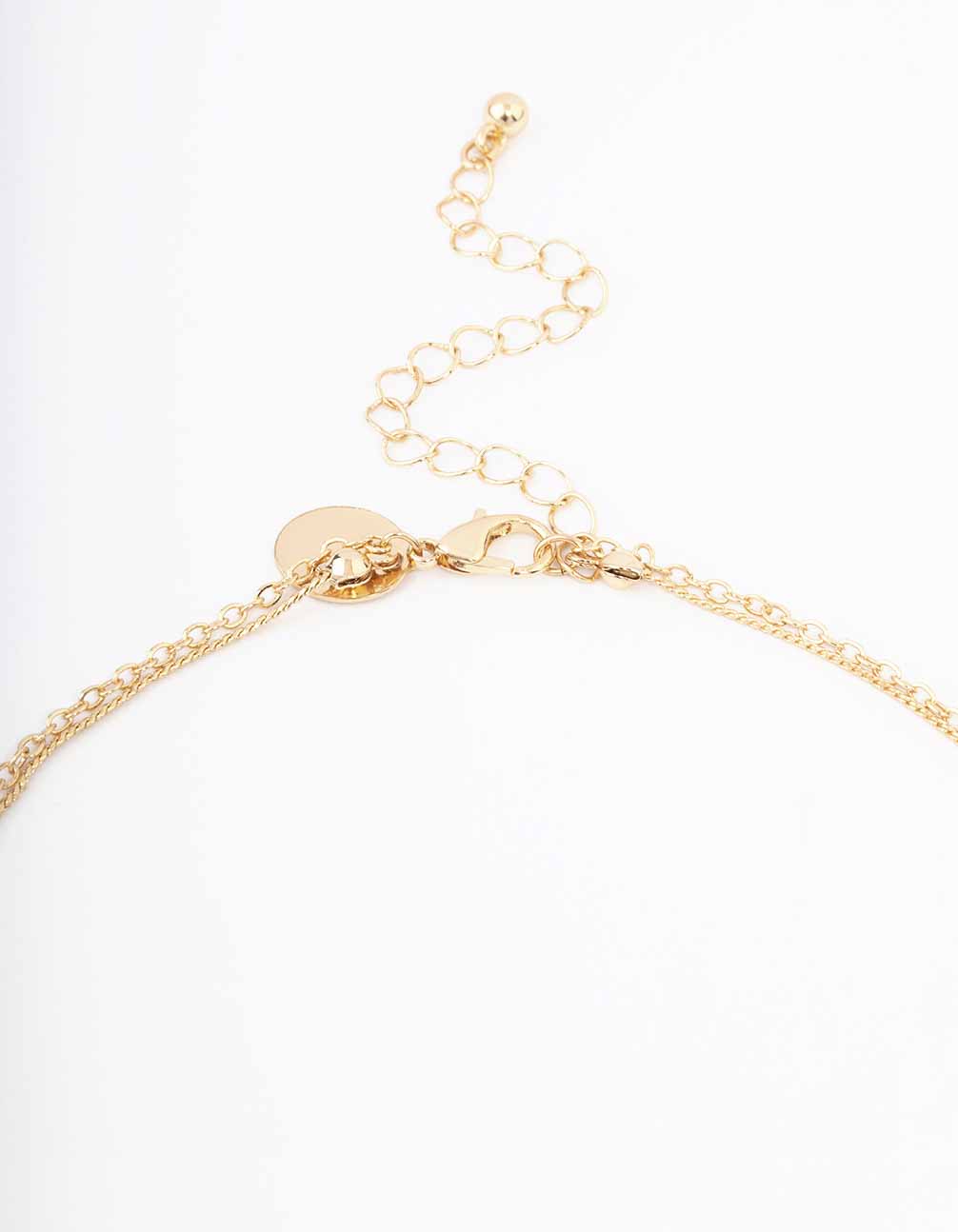 Gold Double Chain Flower Short Necklace