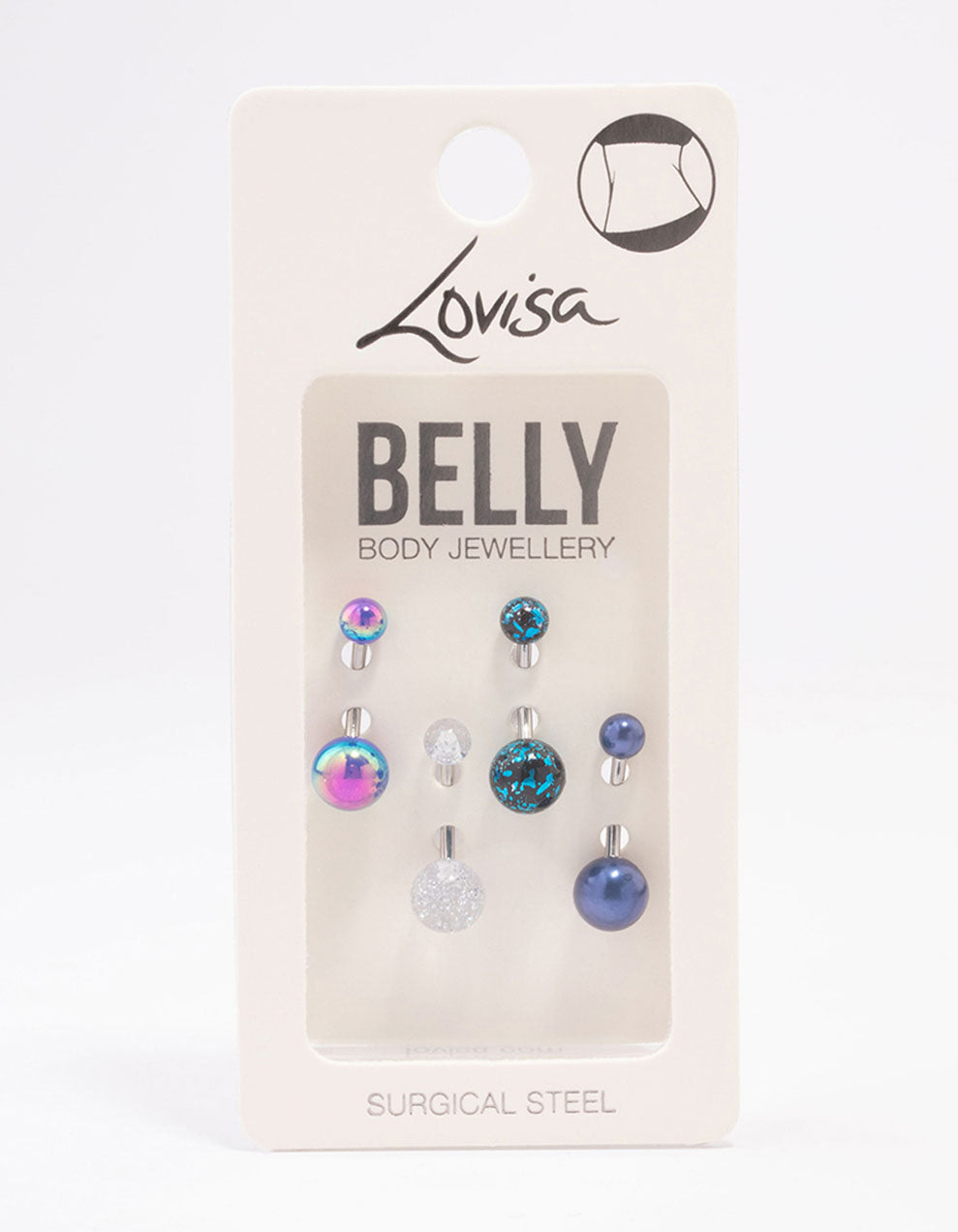 Surgical Steel Galaxy Ball Belly Piercing 4-Pack