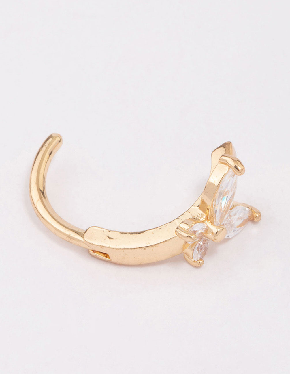 Gold Plated Surgical Steel Butterfly Curve Belly Ring