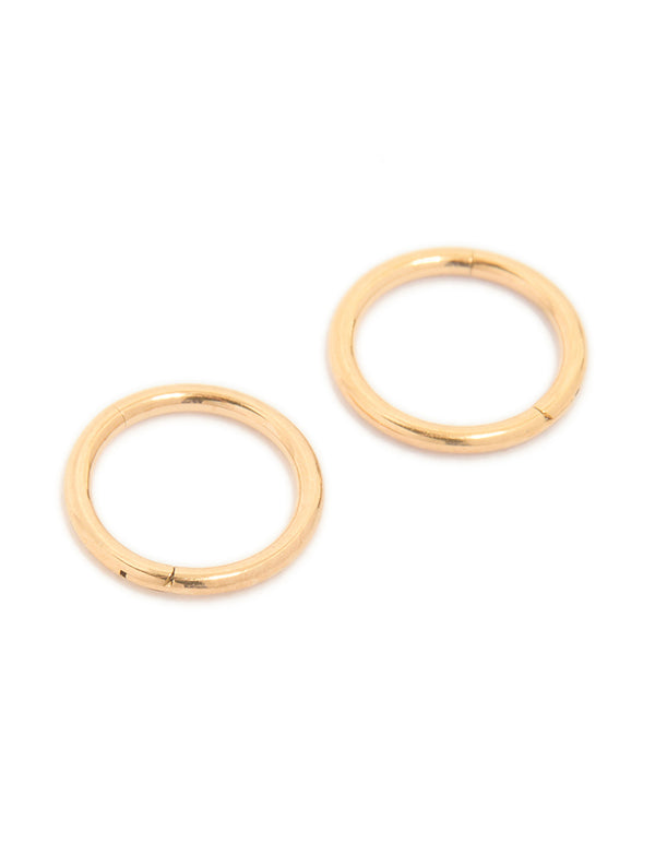 Gold Plated Titanium Fine Sleeper Earrings 6mm