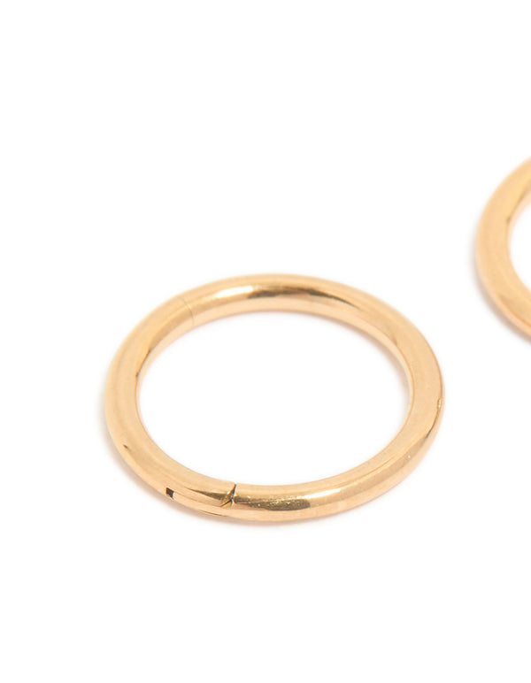 Gold Plated Titanium Fine Sleeper Earrings 6mm