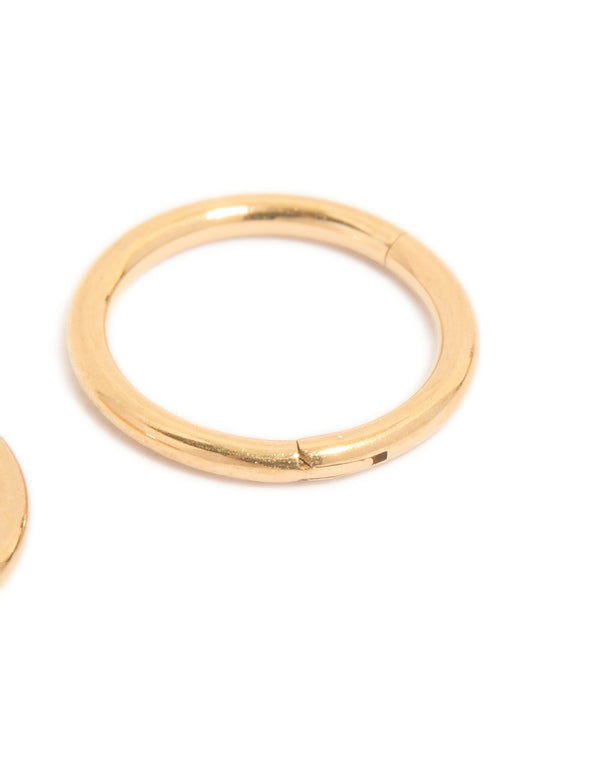 Gold Plated Titanium Fine Sleeper Earrings 6mm