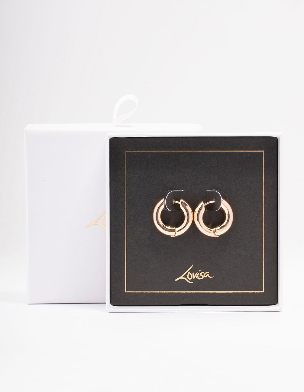 Gold Small Plain Clicker Hoop Earrings