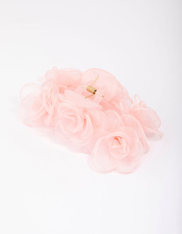 Pink Mixed Trio Flower Hair Claw Clip
