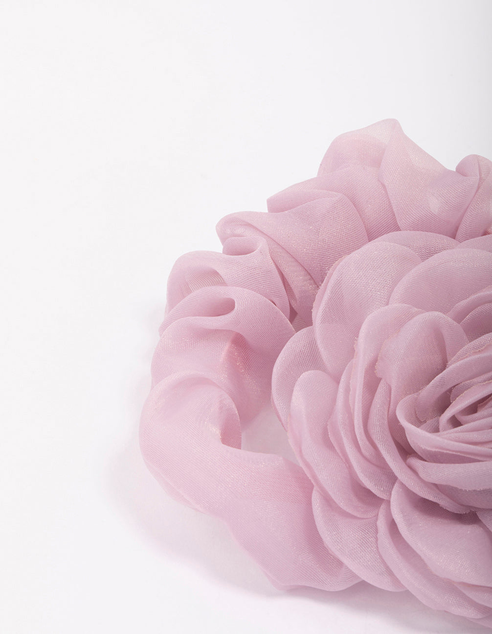 Purple Fabric Chiffon Flower Hair Scrunchie