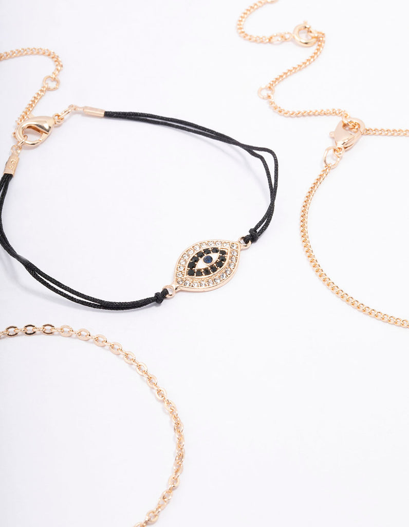 Gold Evil Eye Bracelet & Anklet 4Pack Lovisa