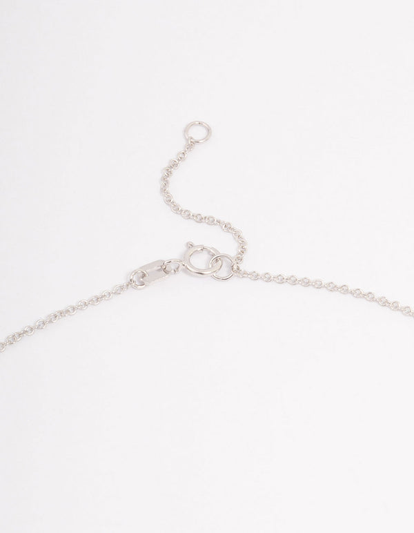 Platinum Sterling Silver Cushion Cut Cubic Zirconia Pendant Necklace