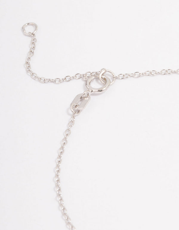 Platinum Sterling Silver Butterfly Cubic Zirconia Bracelet