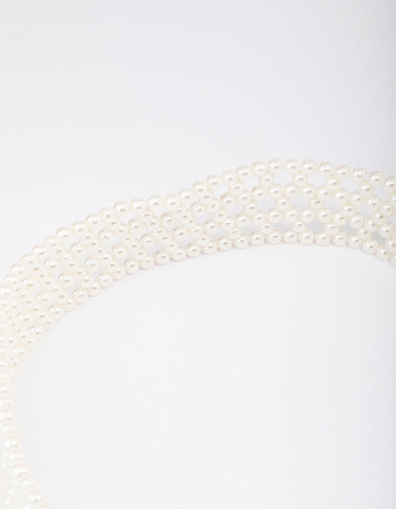 Gold Rectangular Pearl Belt Lovisa