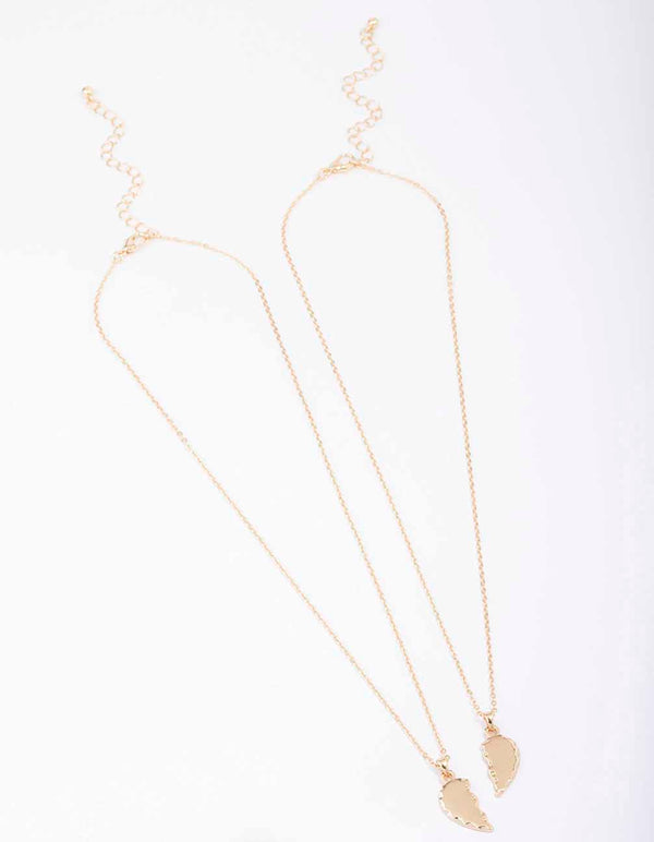 Gold Broken Heart Necklace Pack