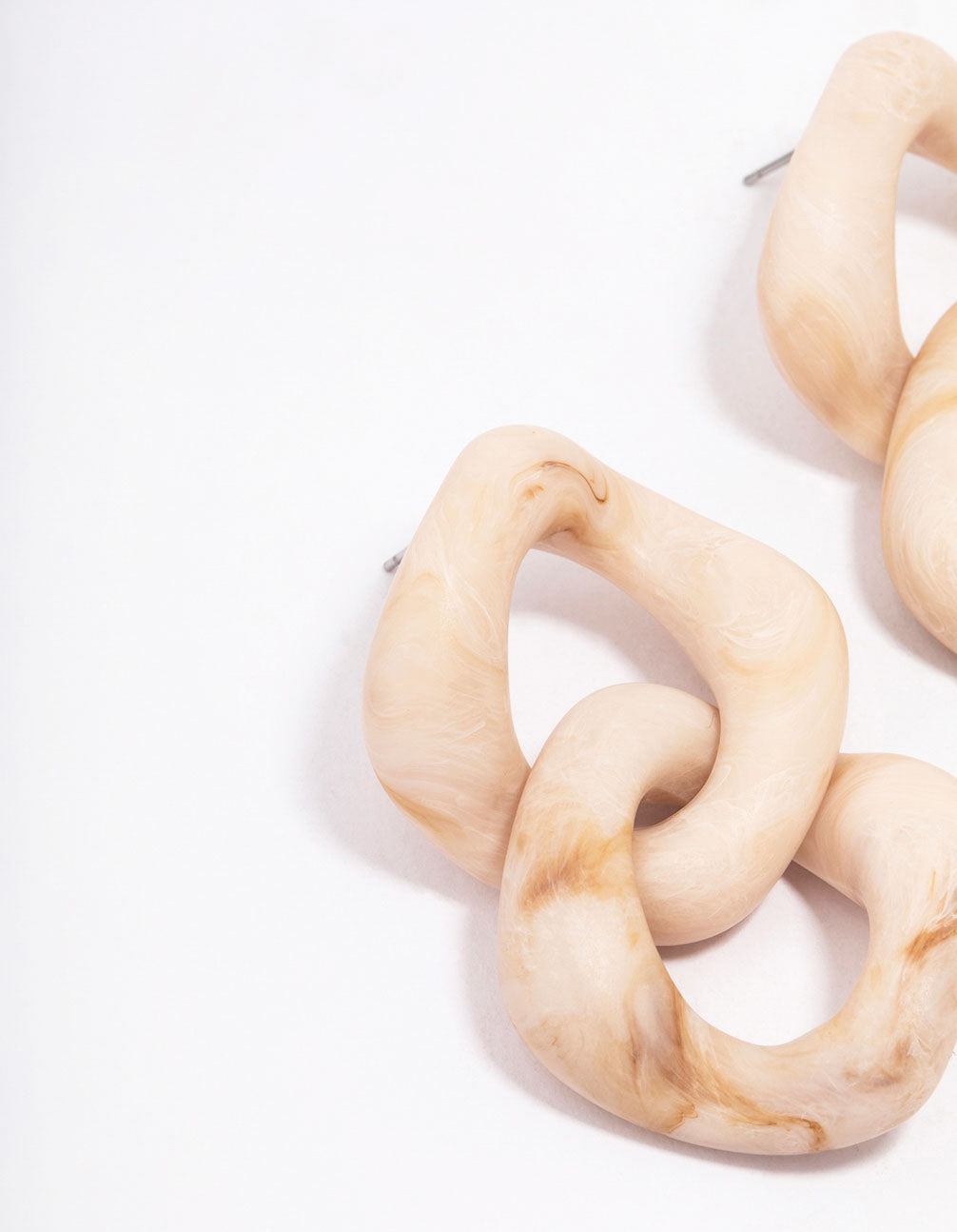 Natural Double Chain Link Drop Earrings