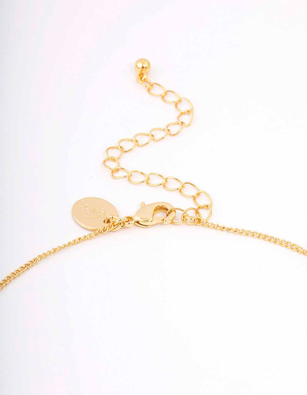 Gold Plated Mary Cross Charm Pendant Necklace