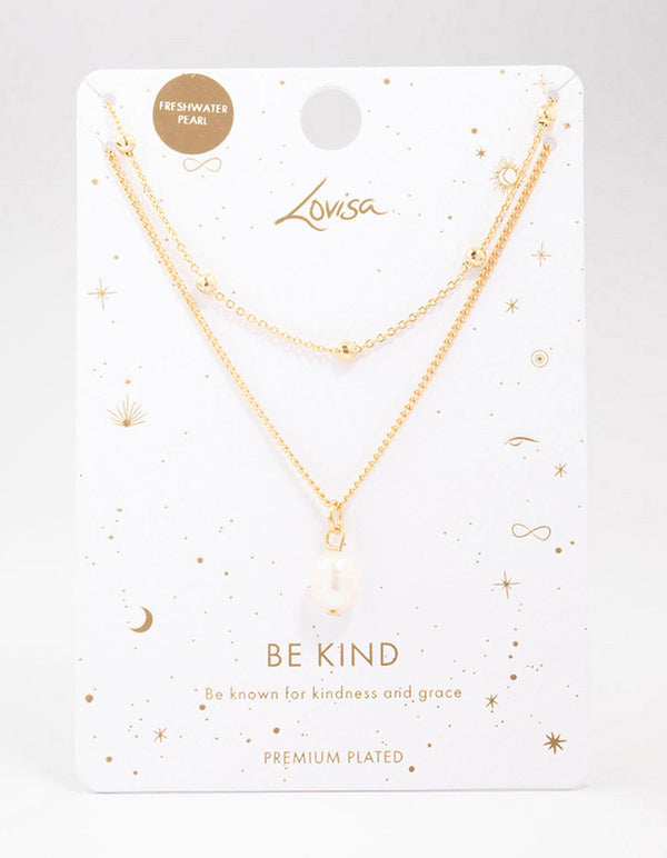 Gold Plated Petite Freshwater Pearl Layered Necklace