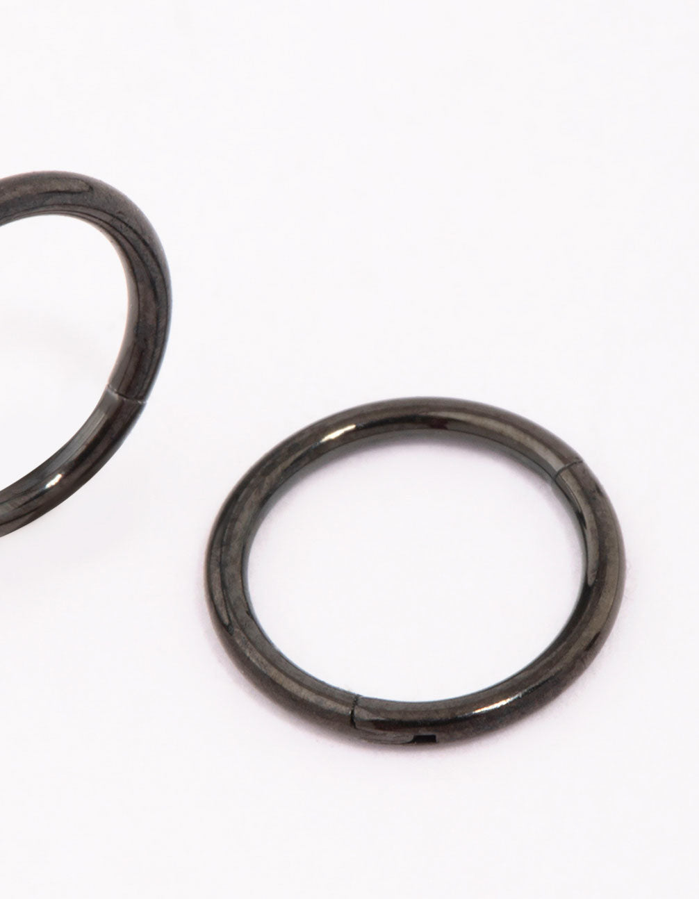 Black Surgical Steel Fine Sleeper Earrings 6mm