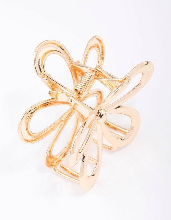 Gold Daisy Flower Hair Claw Clip