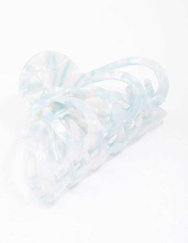 Aqua Marble Wide Hair Claw Clip