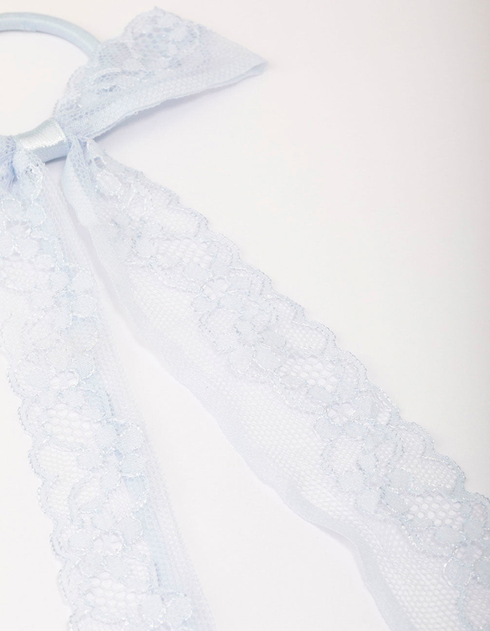 Blue Lace Bow Hair Tie