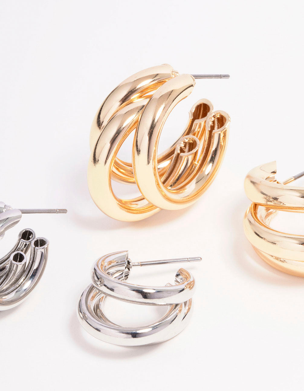 Gold & Silver Illusion Hoop Earring 2-Pack