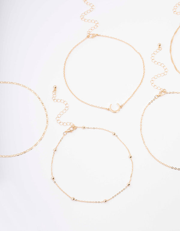 Gold Celestial Choker Necklace 6-Pack