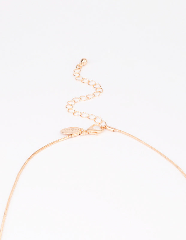 Gold Diamante Long Tassel Necklace