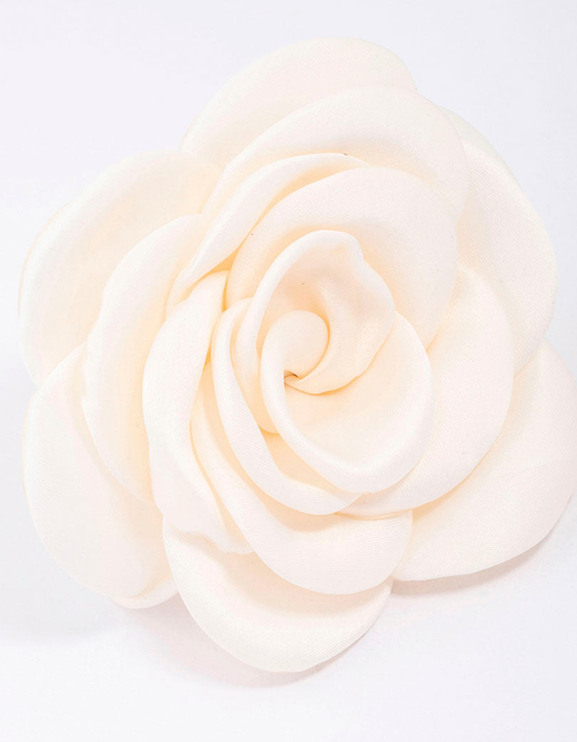 Cream Rosette Hair Tie
