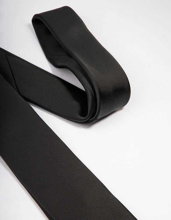 Fabric Black Classic Necktie Scarf