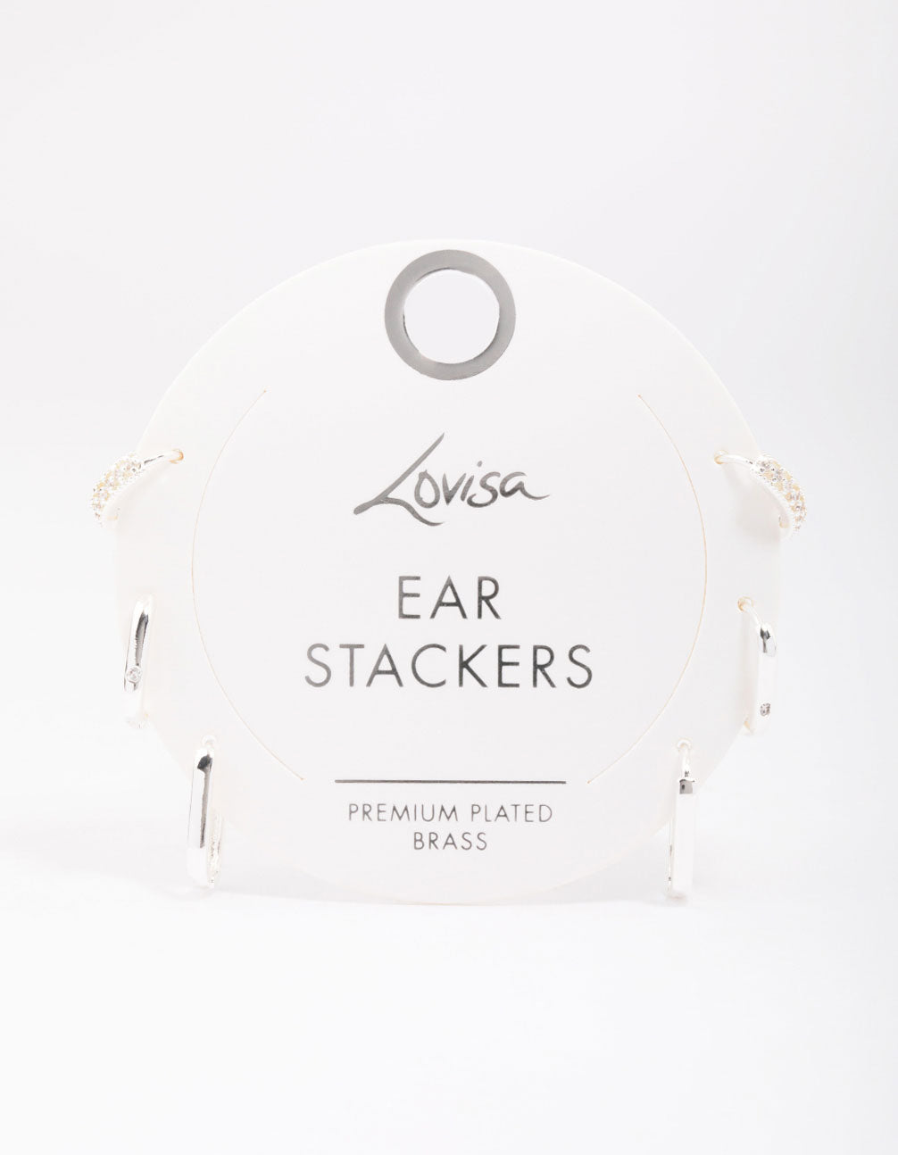Silver Plated Brass Clean Pave Earring 3-Pack
