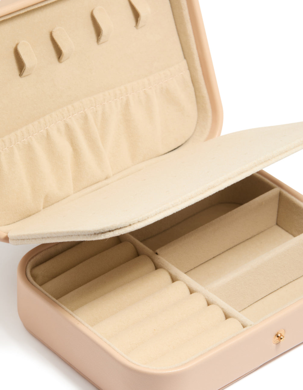 Blush PU Leather Rectangular Jewellery Box
